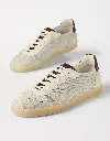 Cotton Knit Suede And Matte Calfskin Sneakers