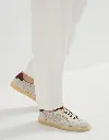 Cotton Knit Suede And Matte Calfskin Sneakers