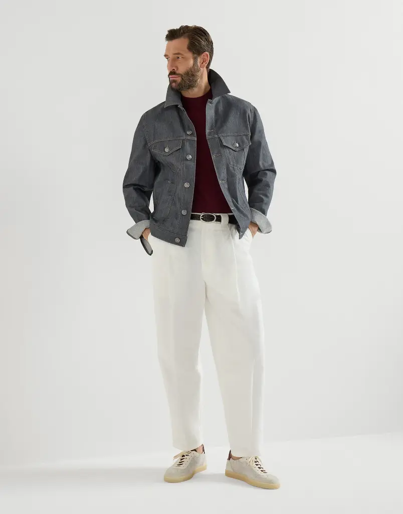 Cotton Knit Suede And Matte Calfskin Sneakers