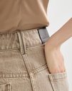 Authentic denim wide trousers with monili