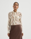 Flower jacquard lace shirt