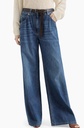 Lightweight denim baggy trousers with monili