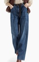 Lightweight denim baggy trousers with monili