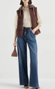 Lightweight denim baggy trousers with monili