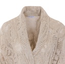 Dazzling water lillies belted cardigan in linen and cotton