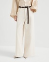 Dyed denim relaxed trousers with monili