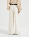 Dyed denim relaxed trousers with monili