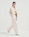 Dyed denim relaxed trousers with monili