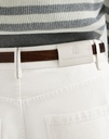 Dyed denim wide trousers with monili