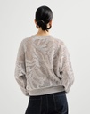 Dazzling water lillies sweater in linen and cotton
