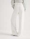 Viscose and linen fluid twill sartorial wide trousers