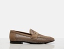 Sparkling net loafers in leather