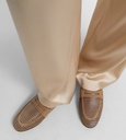 Sparkling net loafers in leather