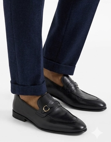 Soft Waxed Calfskin Loafers With Bit Detail