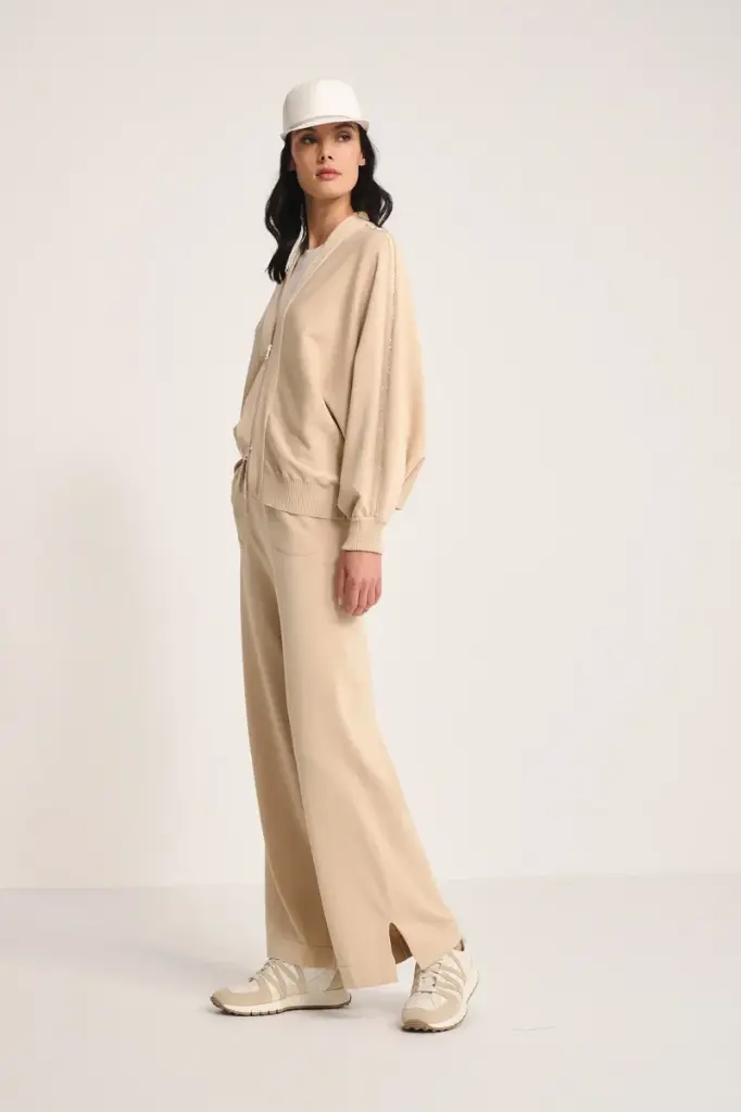 Zip Up Kimono In Crepe Cotton