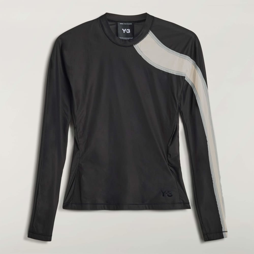 Y-3 MESH FITTED LONG SLEEVE TEE