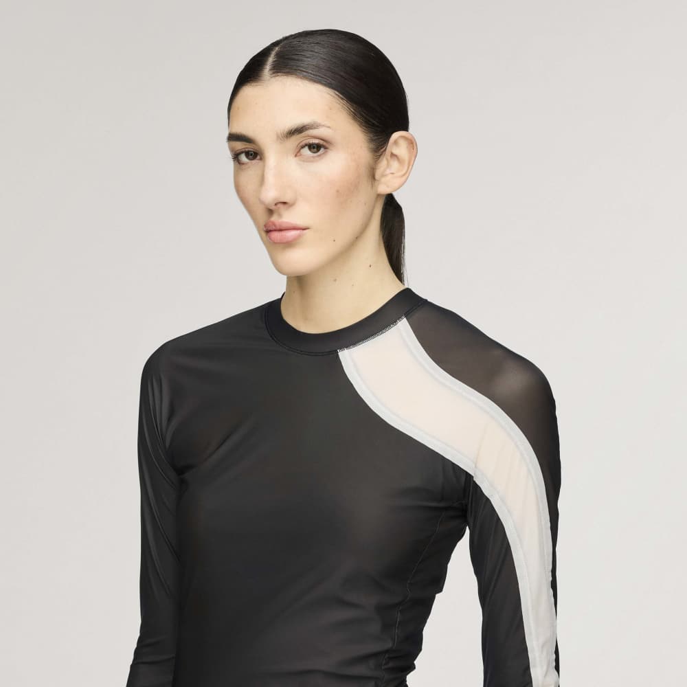 Y-3 MESH FITTED LONG SLEEVE TEE