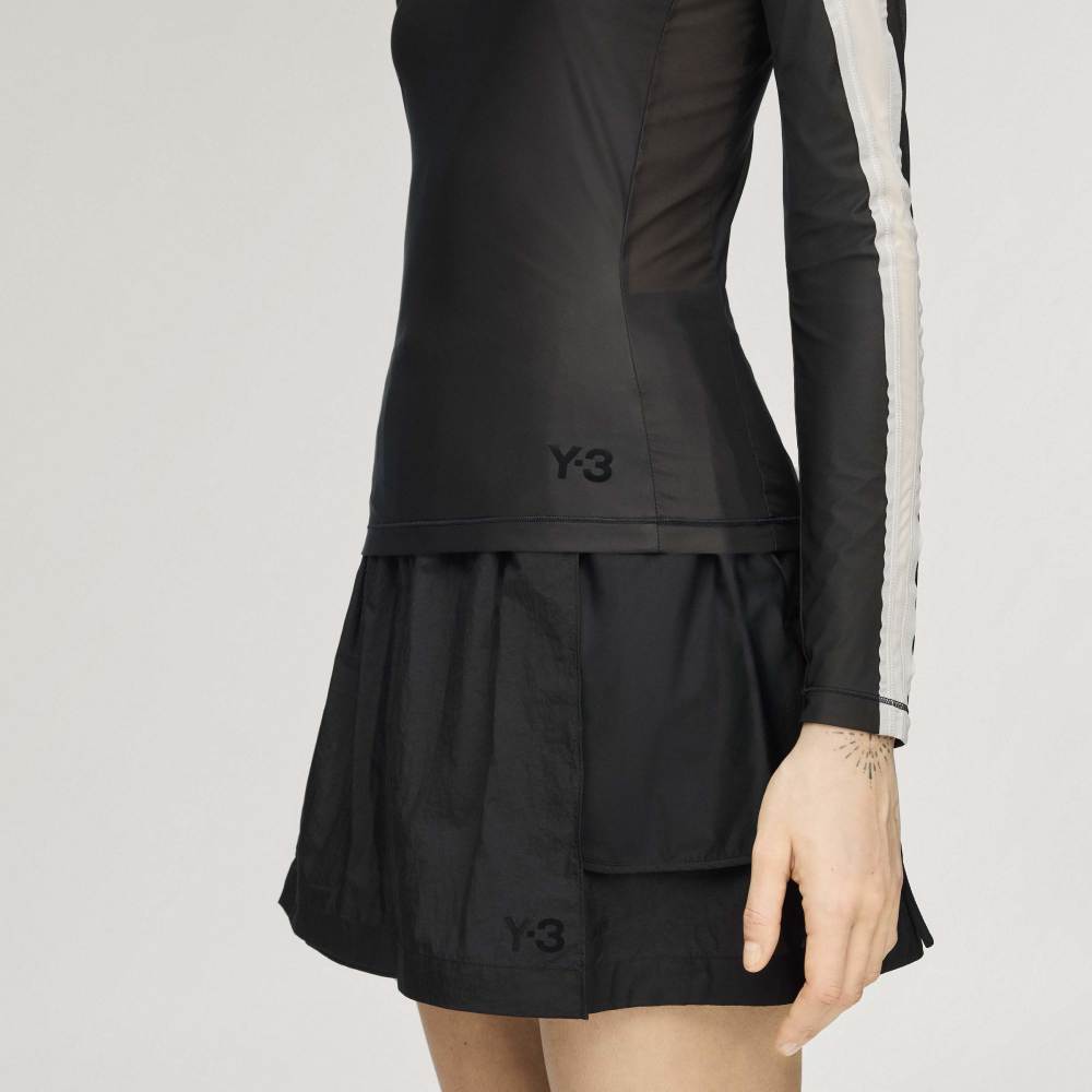 Y-3 MESH FITTED LONG SLEEVE TEE