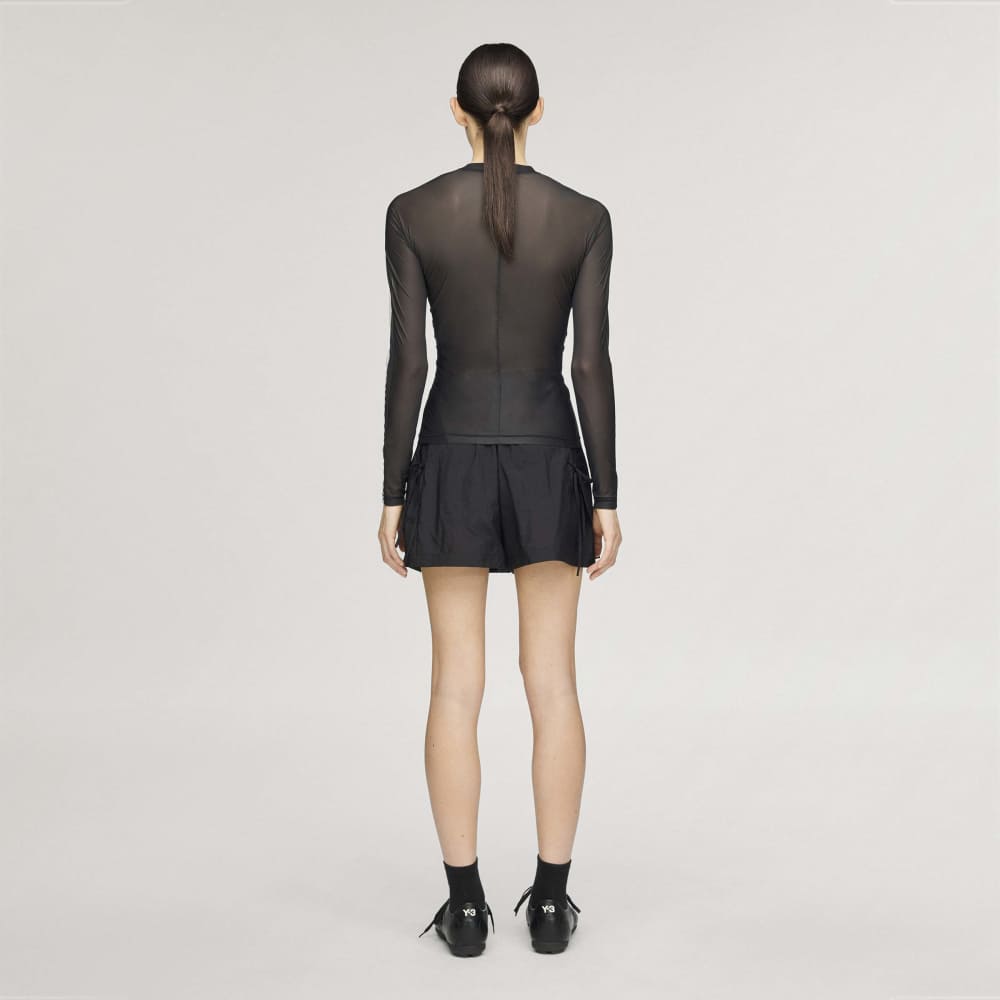 Y-3 MESH FITTED LONG SLEEVE TEE