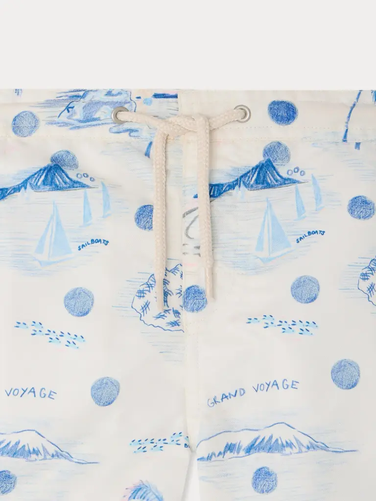 Ariel Swim Shorts with Printed Island 