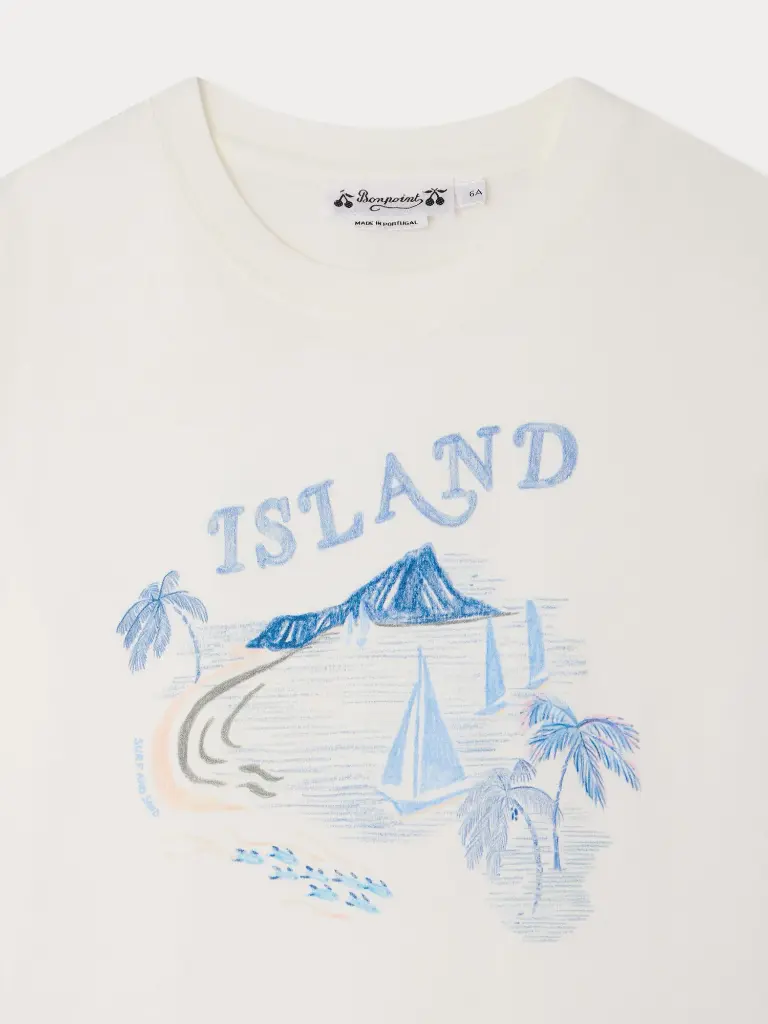 Thibald Organic Cotton T-Shirt with Island Print
