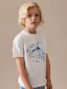 Thibald Organic Cotton T-Shirt with Island Print