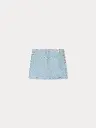 Tison Jacquard Denim Skirt With Cherry Print