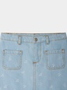 Tison Jacquard Denim Skirt With Cherry Print