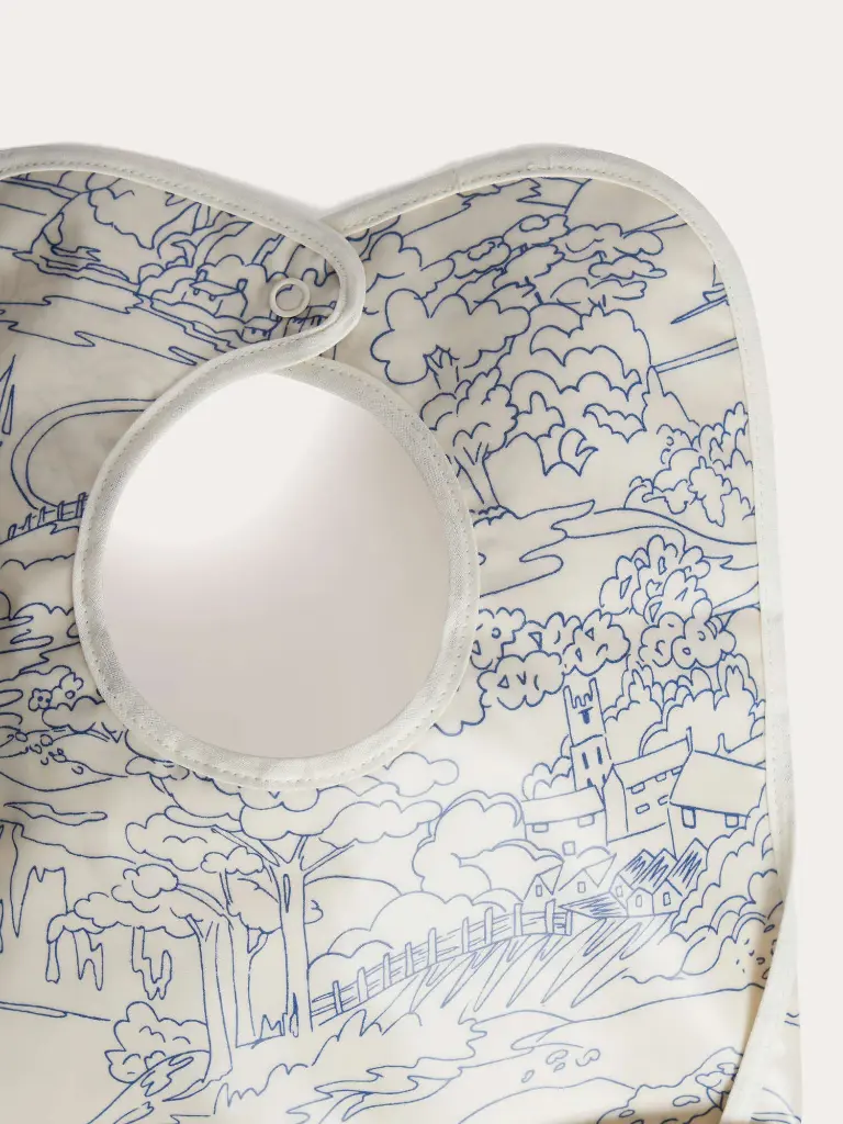 Clip coated bib in Liberty organic cotton fabric