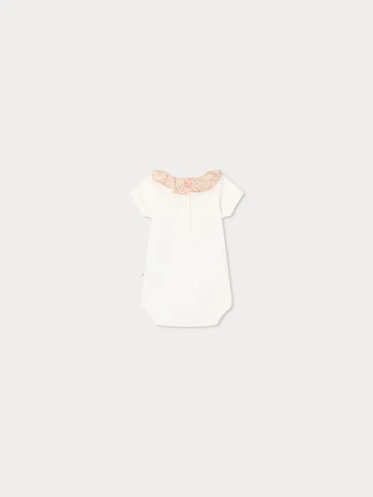 June bodysuit with Liberty fabric collar in organic cotton