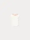 June bodysuit with Liberty fabric collar in organic cotton