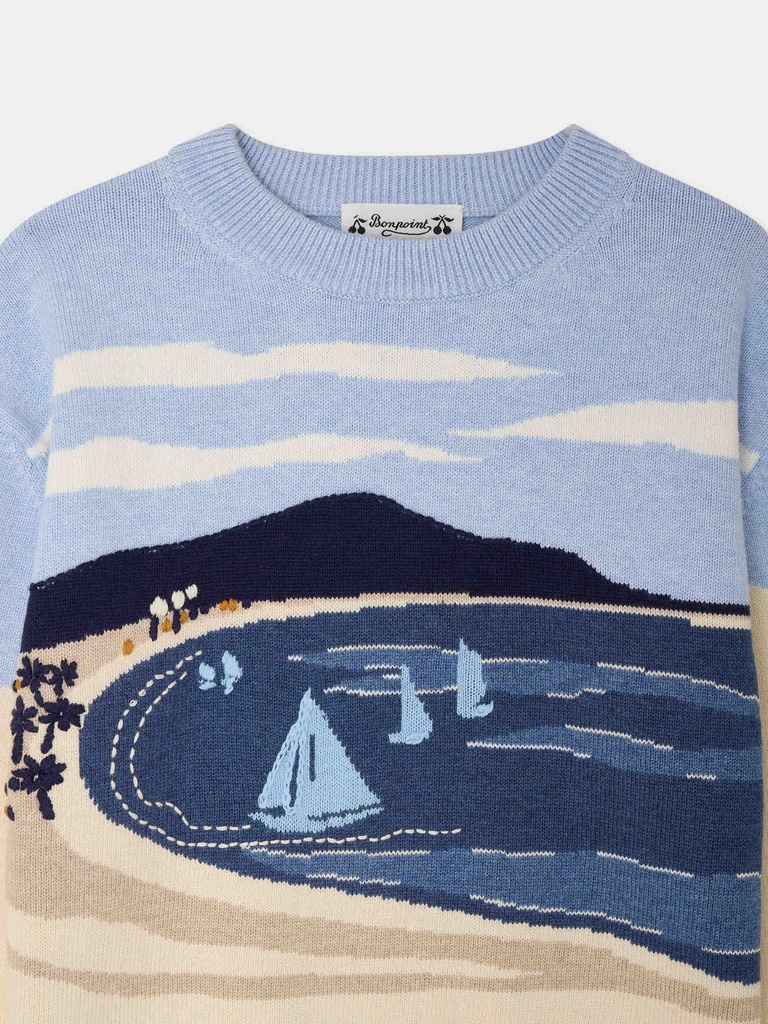 Lyle Hand Embroidered Seascape Sweater