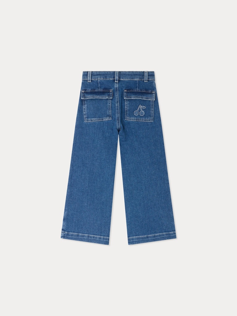 Jingle Medium Blue Wide- Leg Denim Trousers