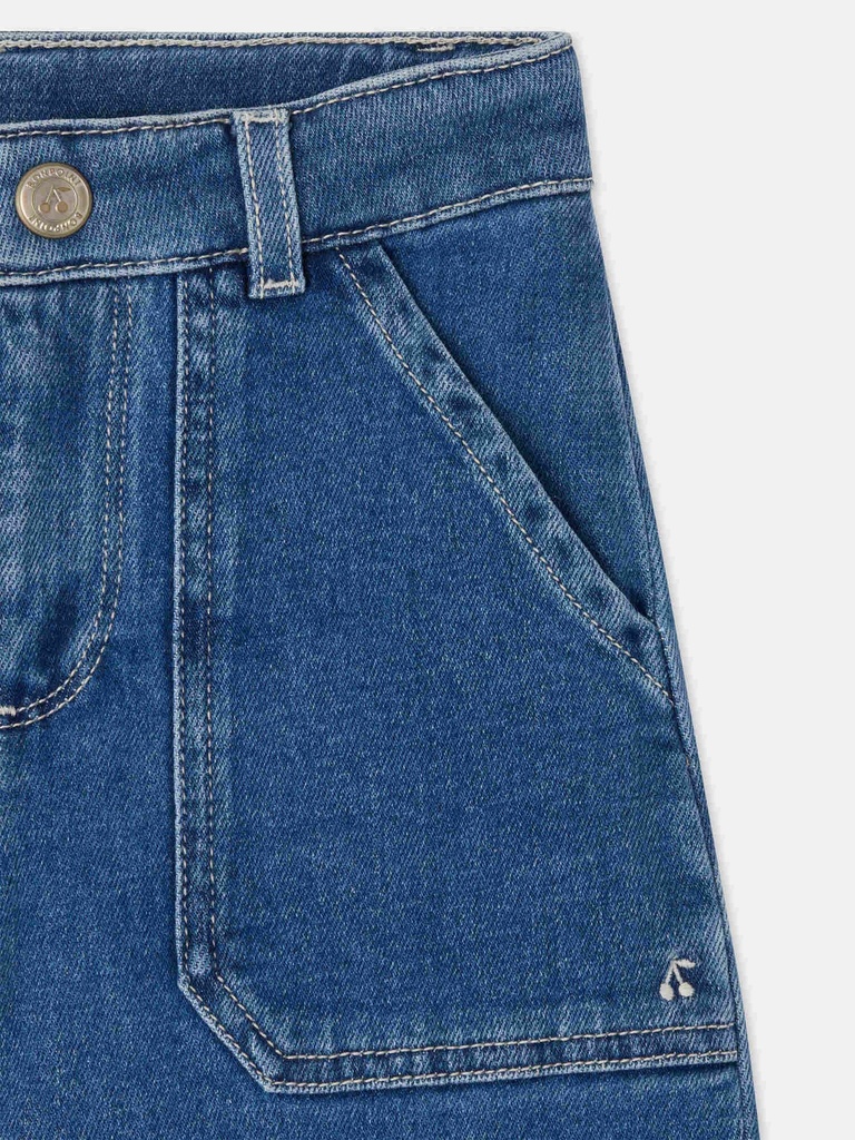 Jingle Medium Blue Wide- Leg Denim Trousers