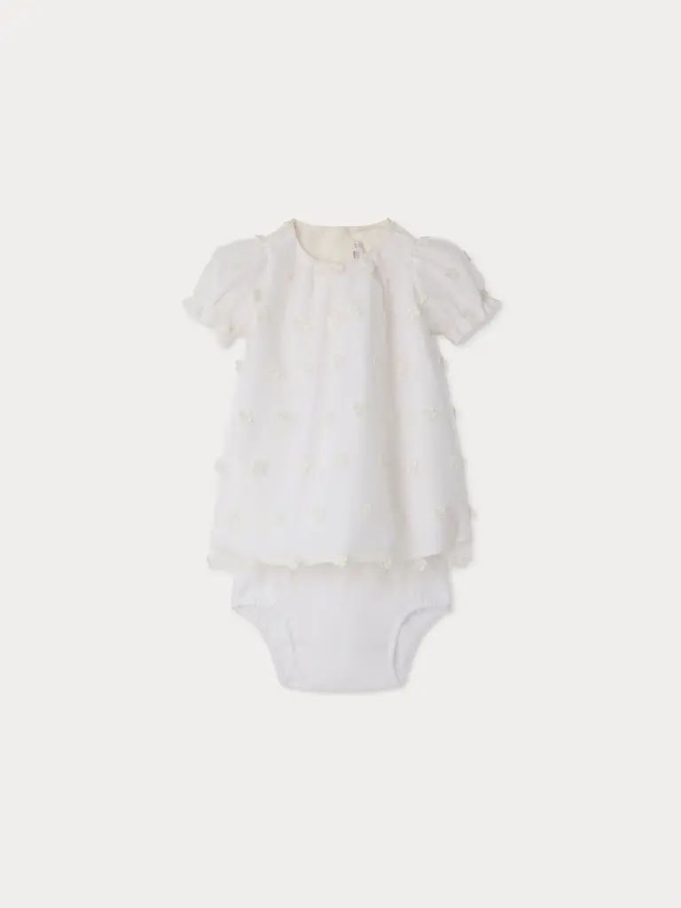 Lelisa Dress in Tulle Embroidered With Flowers