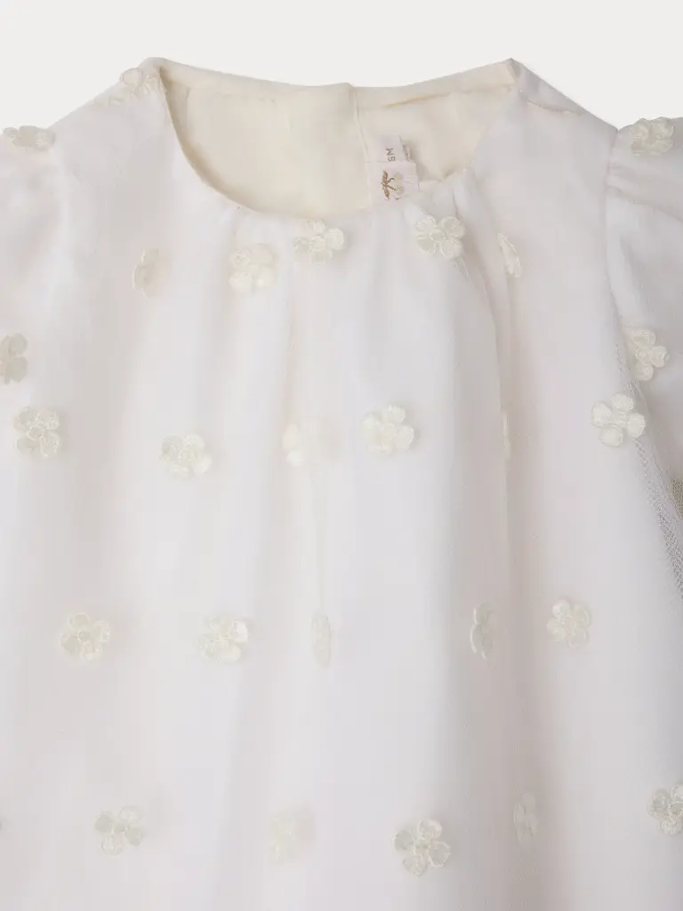 Lelisa Dress in Tulle Embroidered With Flowers