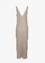 Crepe High Leg Maxi Dress In Cream