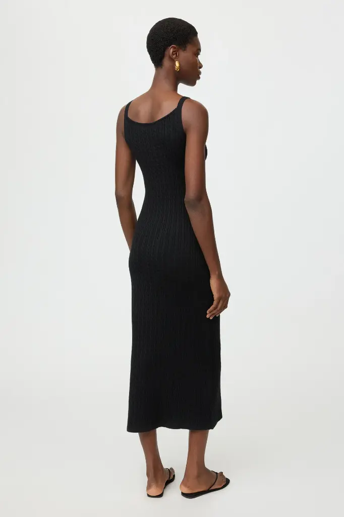 Fine Knit Cable Knit Dress