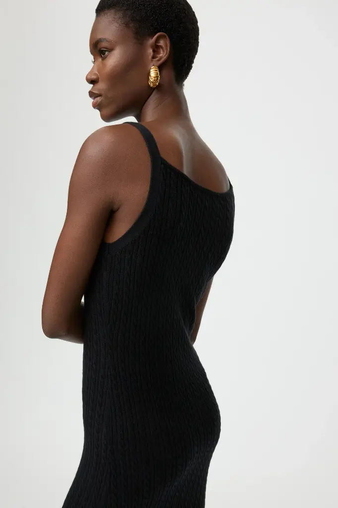 Fine Knit Cable Knit Dress