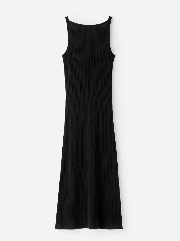Fine Knit Cable Knit Dress
