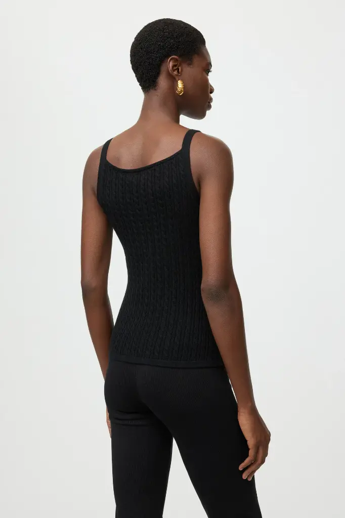 Fine Knit Cable Knit Singlet