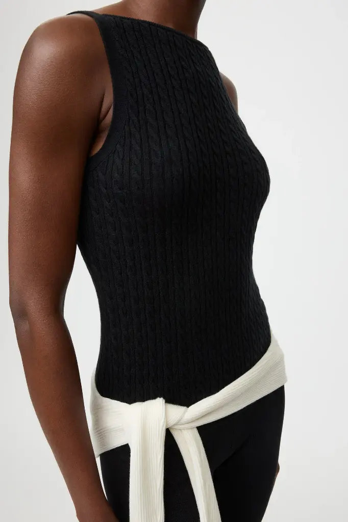 Fine Knit Cable Knit Singlet