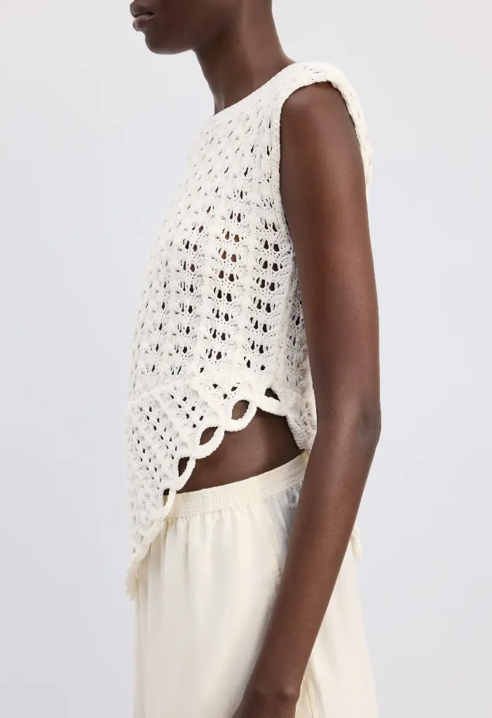 Saez Ruffled Crochet Top