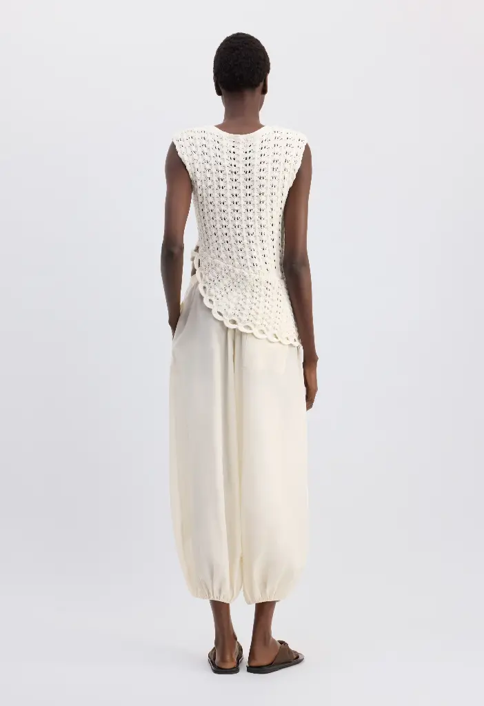 Saez Ruffled Crochet Top