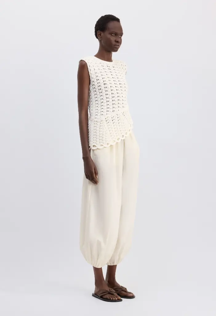 Saez Ruffled Crochet Top