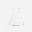 White Cotton Bow Embroidered Dress