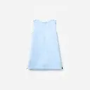 Blue Bonded Satin 3D Flower Dress