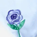 Blue Bonded Satin 3D Flower Dress
