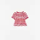 Cream And Red Stripe Knitted Top