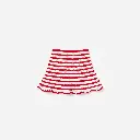 Cream And Red Stripe Knitted Skirt